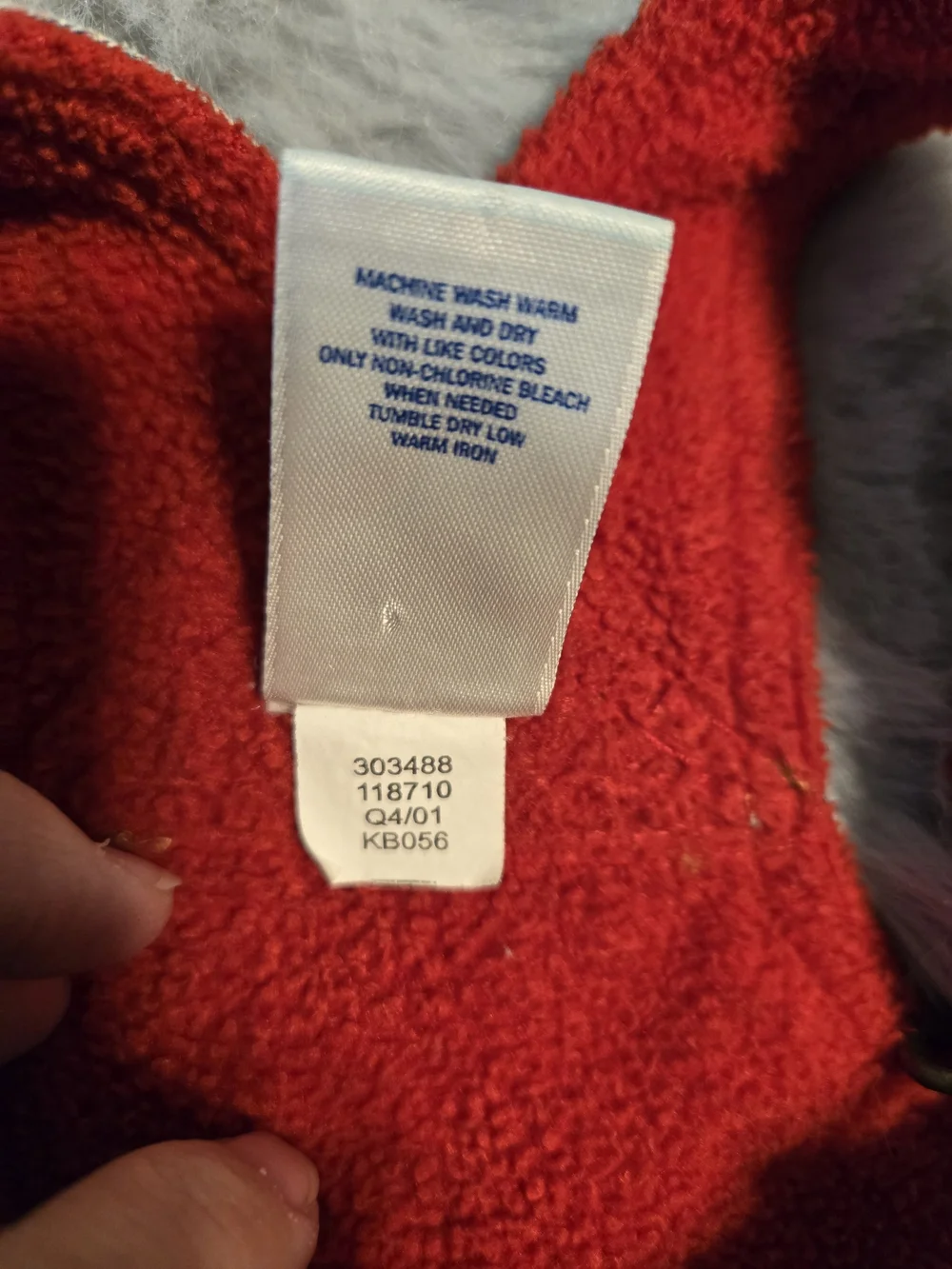 Vintage Old Navy Red Fleece Lined Denim Overalls 12-18M